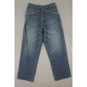 Marithe Francois Girbaud Mens 36x30 Straight Baggy Blue Denim Dark Wash Jeans